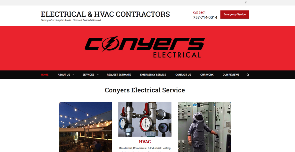conyers electrical service website design virginai beach graphic designers and hampton roads marketing company