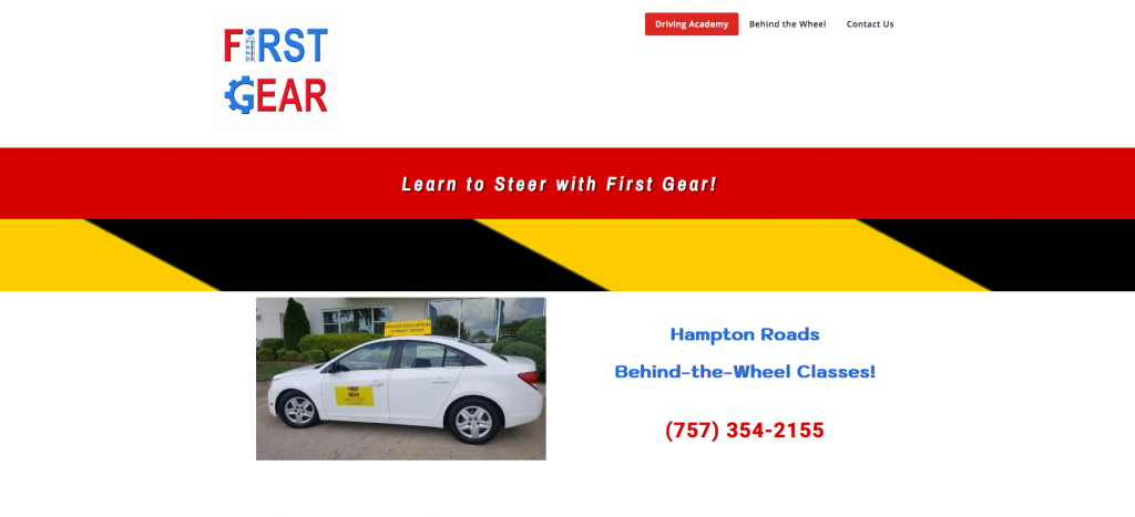 First Gear Driving Academy Oneofakind Marketing and Graphic Design Virginia Beach Norfolk Chesapeake Newport News Hampton Roads Web Design and Advertising Company